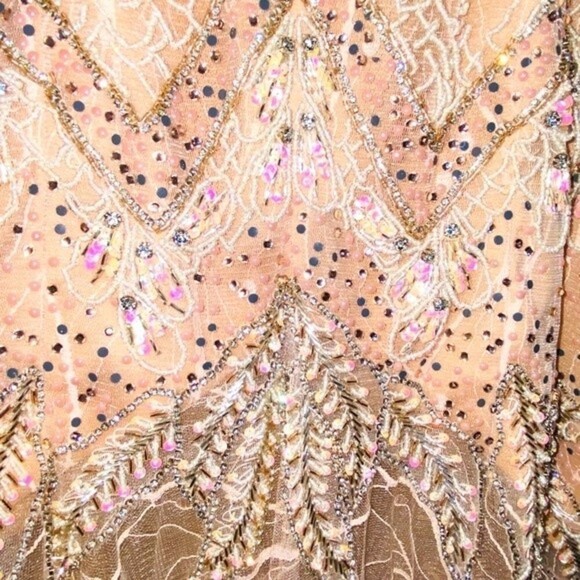 Jovani Style 49569 Fit & Flare Beaded Embroidered Mermaid Blush Gown Size 6 - Picture 15 of 16